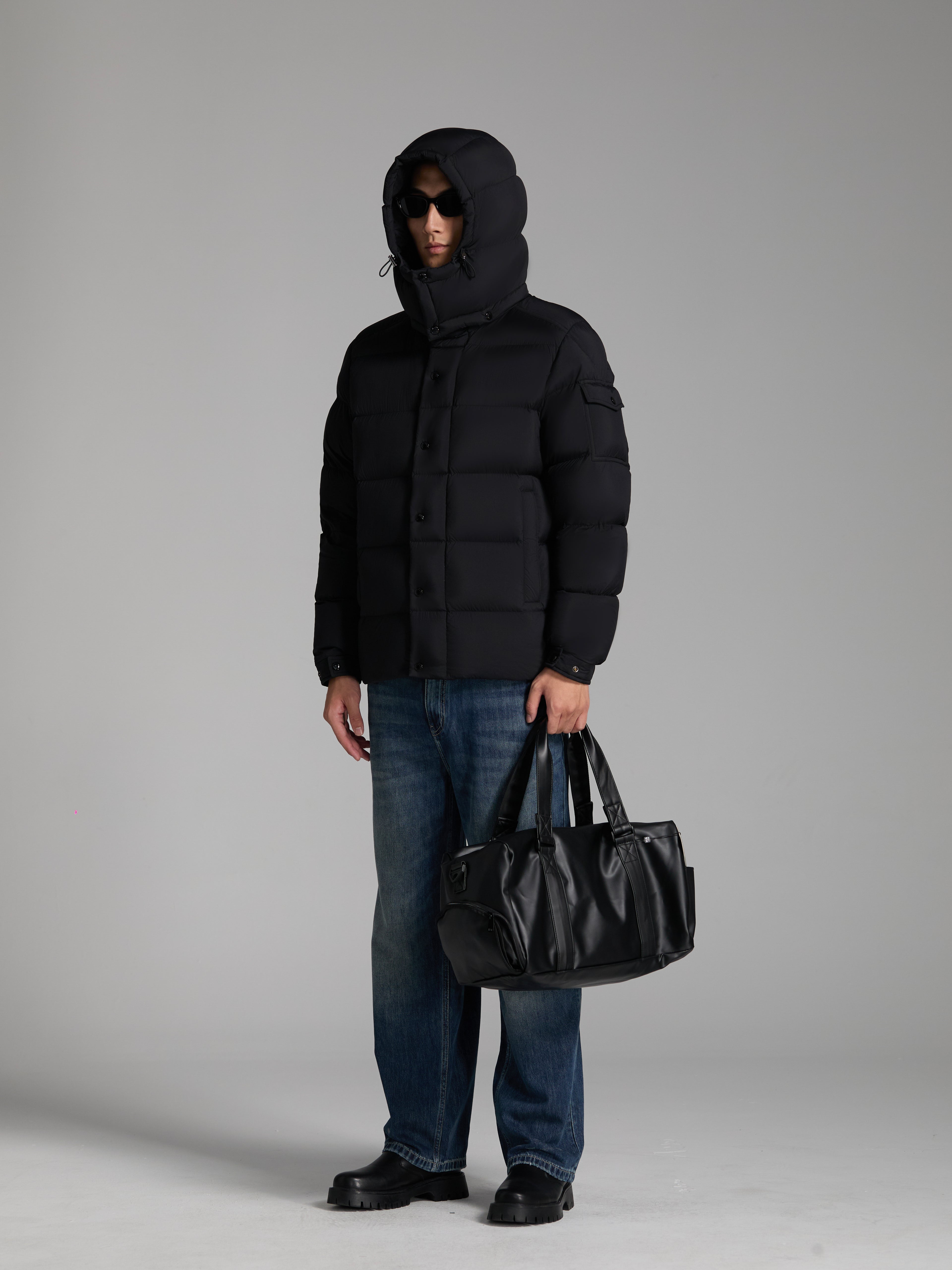 Goose Down jacket puffer fluffy warm unisex woman man easy clean hat light