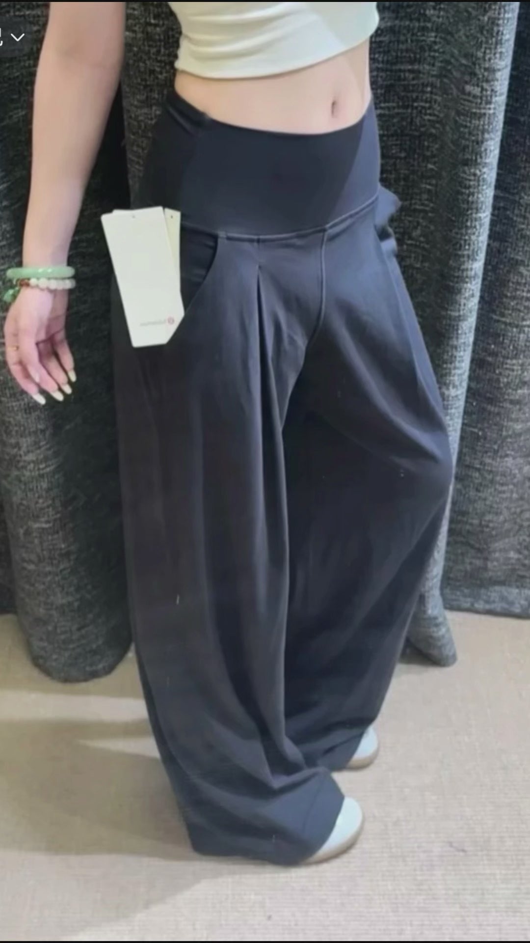 High Waisted Wide Leg Yoga Pants for Women Lycra Fabric Lounge Pants with Pockets Tummy Control & Butt Lifting Yoga Trousers