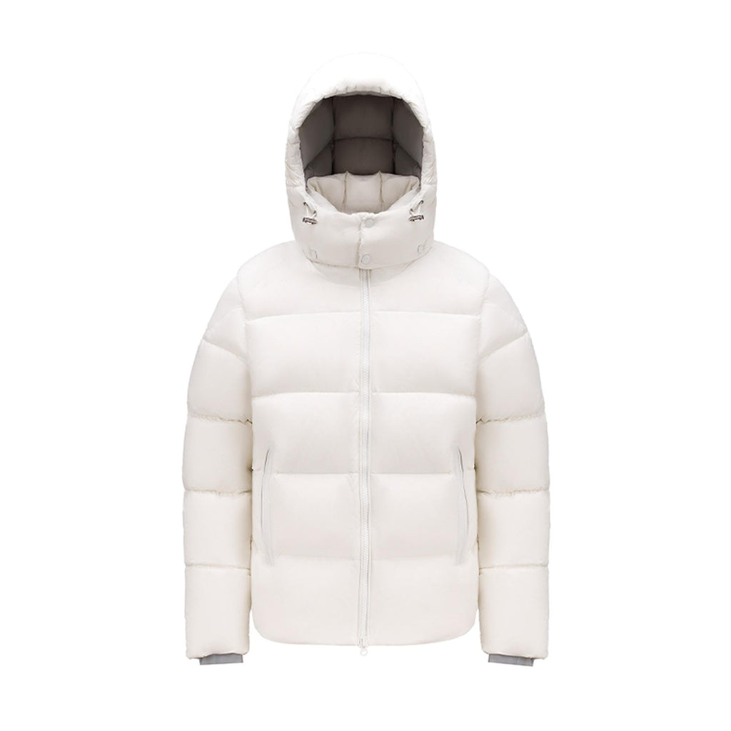 White Duck Down Hooded Jacket Puffy Fluffy Woman Cloud-like Soft Warm Unisex Man Pocket Hood Black 850FP Model2306