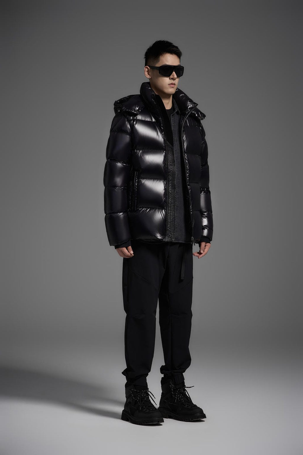 White Duck Down Hooded Jacket Puffy Fluffy Unisex Cloud-like Soft Warm Unisex Man Pocket Hood Black 850FP model 2306