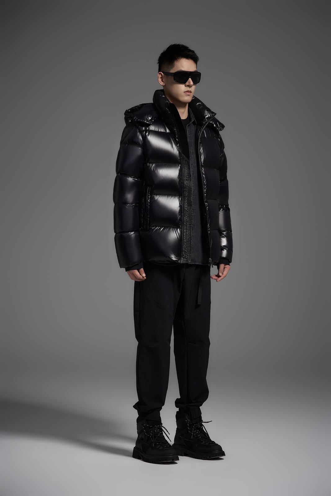 White Duck Down Hooded Jacket Puffy Fluffy Unisex Cloud-like Soft Warm Unisex Man Pocket Hood Black 850FP model 2306