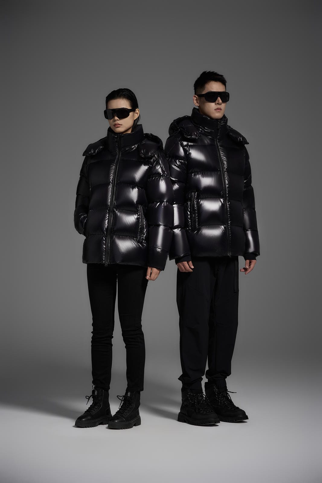 White Duck Down Hooded Jacket Puffy Fluffy Unisex Cloud-like Soft Warm Unisex Man Pocket Hood Black 850FP model 2306