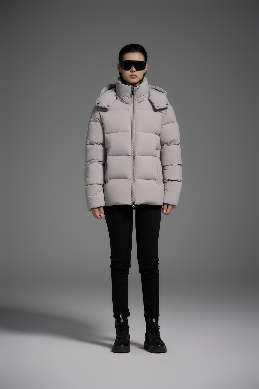 White Duck Down Hooded Jacket Puffy Fluffy Unisex Cloud-like Soft Warm Unisex Man Pocket Hood Black 850FP model 2306