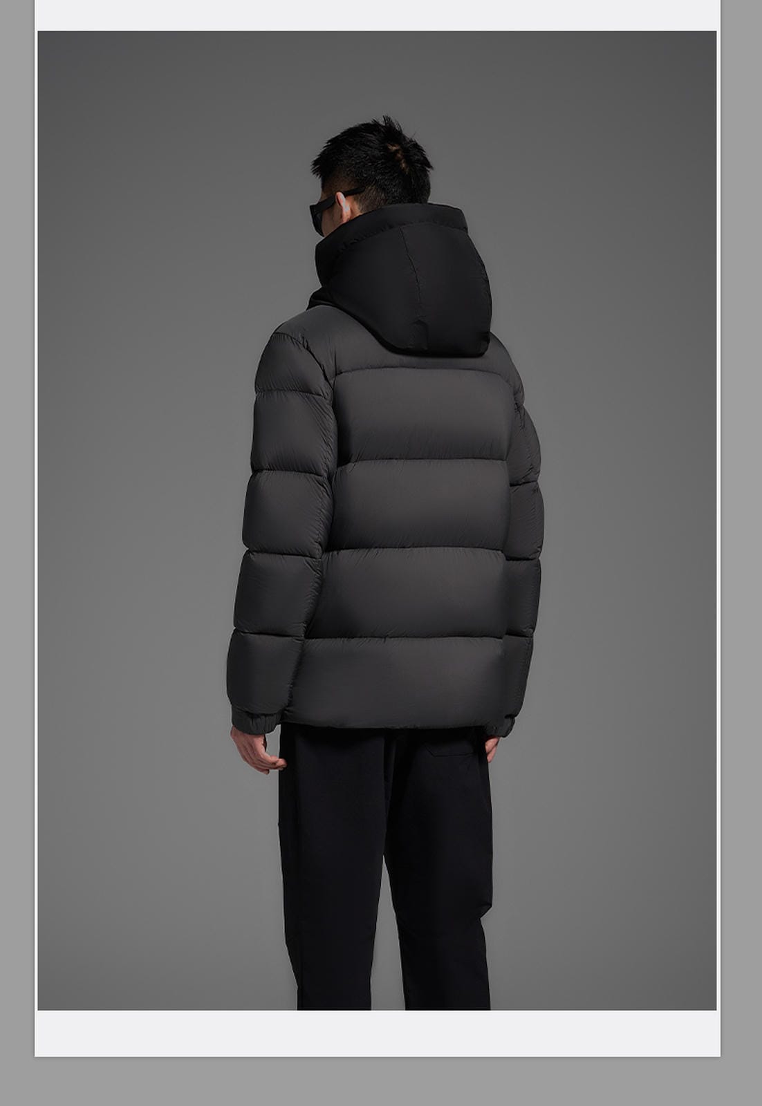 Goose Down Jacket Coat Warm Black Dark Color Unisex Hooded 850FP Toasty Cozy Soft Downy Lightweight model 2319