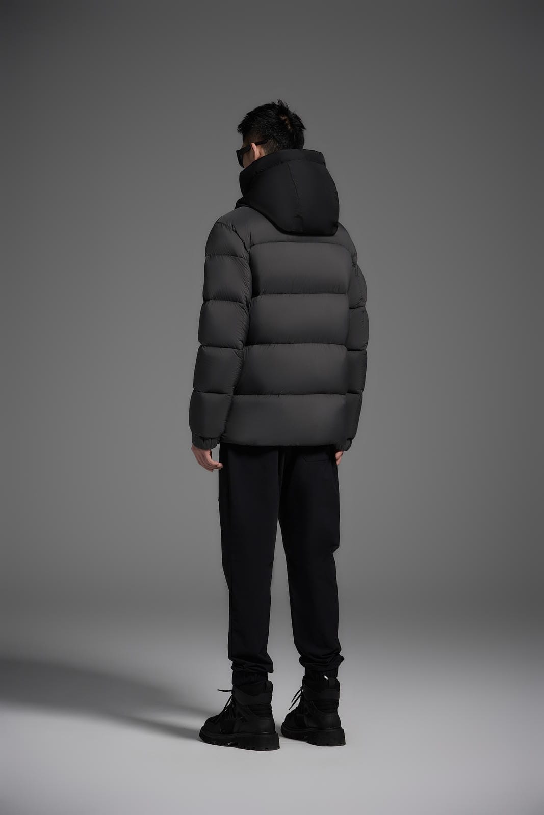 Goose Down Jacket Coat Warm Black Dark Color Unisex Hooded 850FP Toasty Cozy Soft Downy Lightweight model 2319