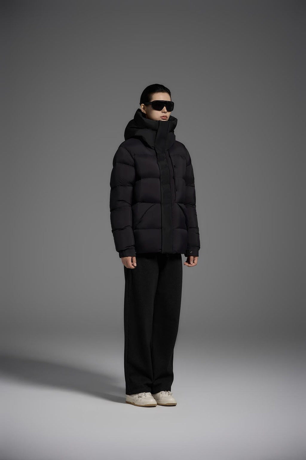 Goose Down Jacket Coat Warm Black Dark Color Unisex Hooded 850FP Toasty Cozy Soft Downy Lightweight model 2319