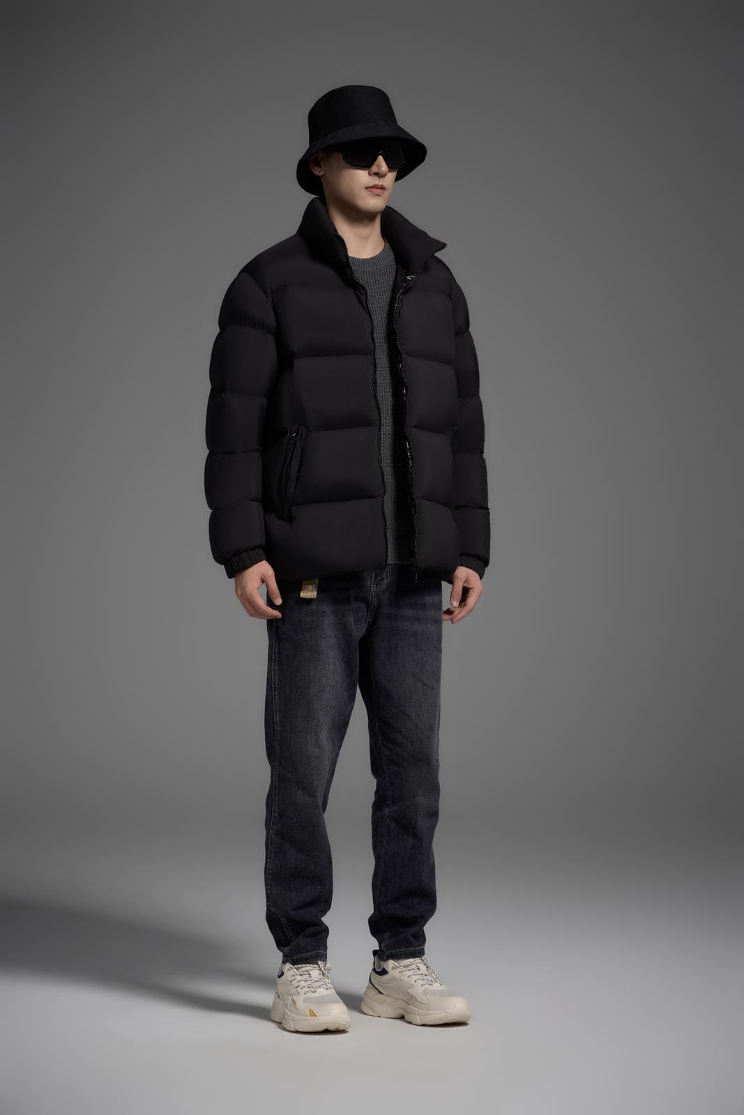 Duck down jacket With Hood Man Women Unisex Warm Black Easy Clean Classic Lightweight model 2452