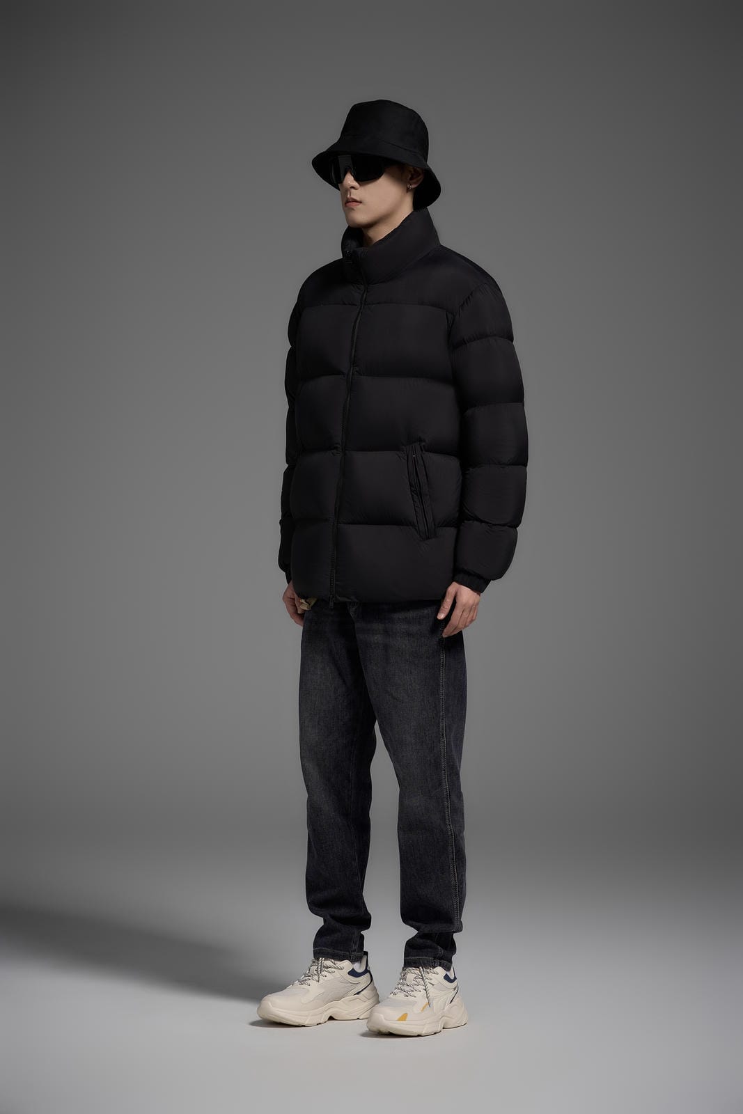 Duck down jacket With Hood Man Women Unisex Warm Black Easy Clean Classic Lightweight model 2452