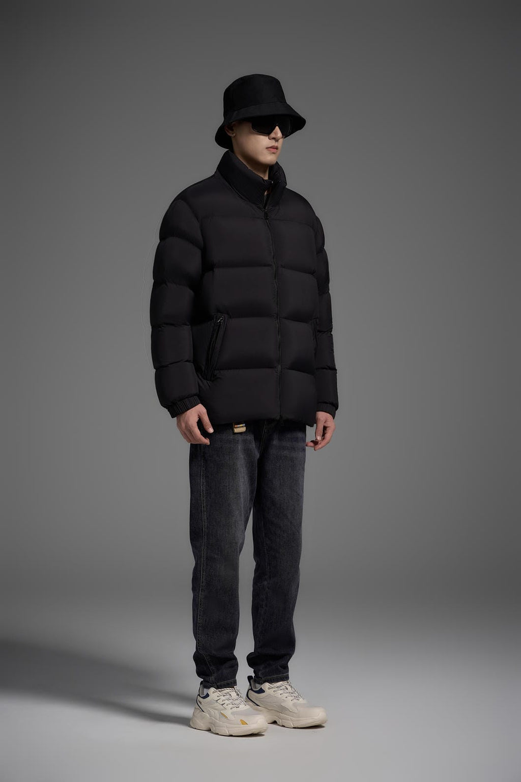 Duck down jacket With Hood Man Women Unisex Warm Black Easy Clean Classic Lightweight model 2452