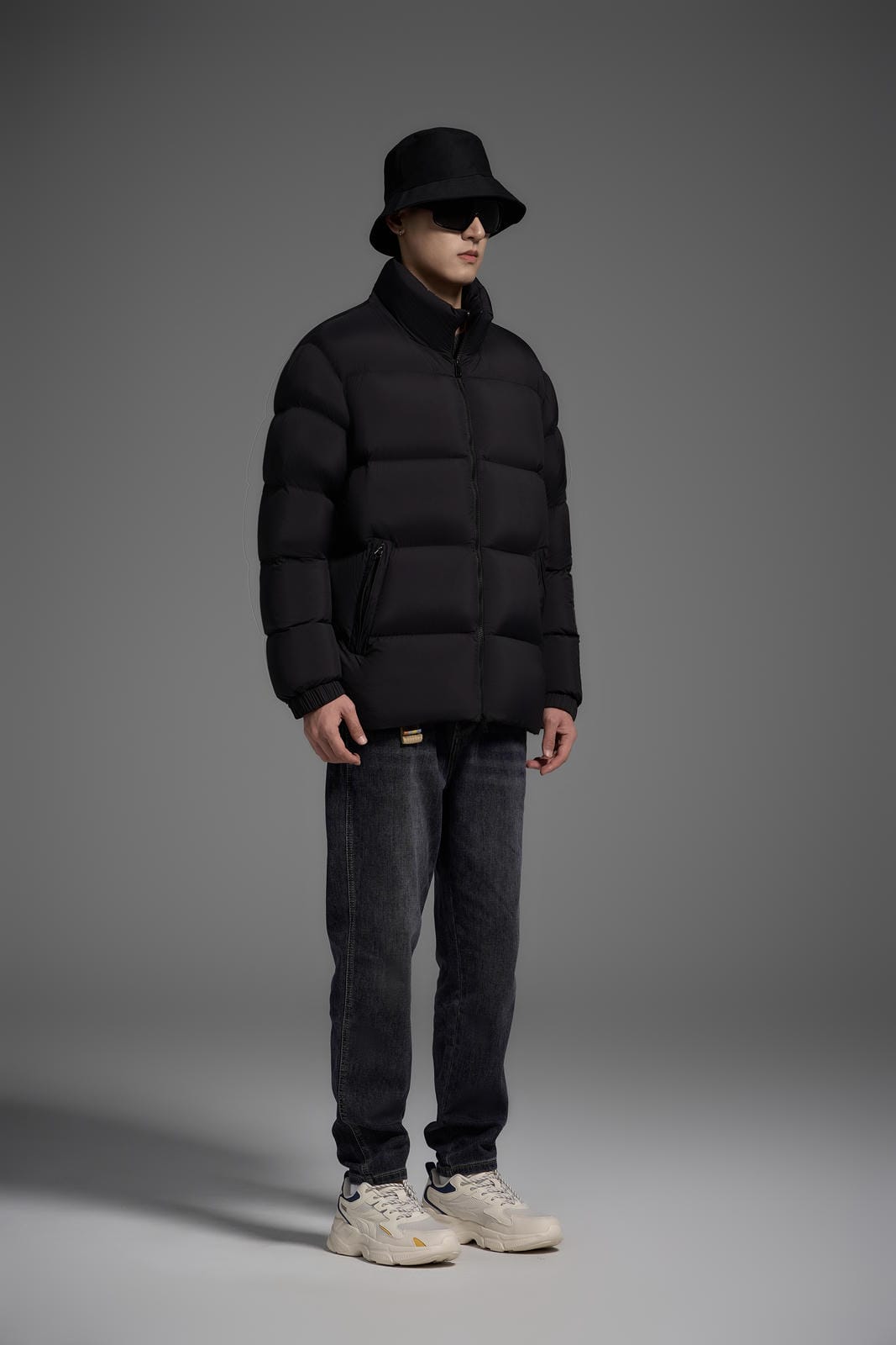Duck down jacket With Hood Man Women Unisex Warm Black Easy Clean Classic Lightweight model 2452