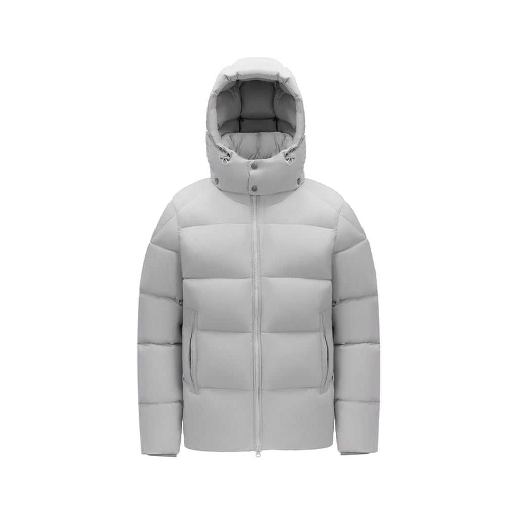 White Duck Down Hooded Jacket Puffy Fluffy Woman Cloud-like Soft Warm Unisex Man Pocket Hood Black 850FP Model2306